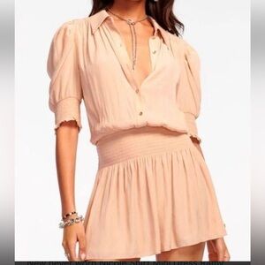 Ramy Brook Women's Nicole shirt dress in Soft Tan